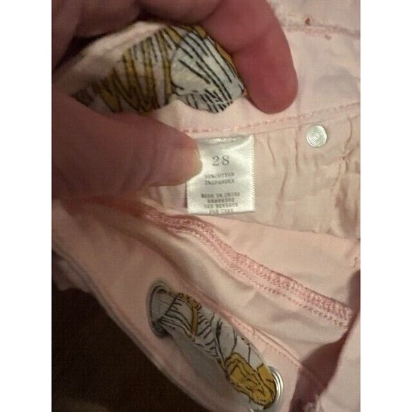Altar'd State Shorts Womens Size 28 Button Fly Denim Pink High Waist Scarf EUC - Picture 7 of 9